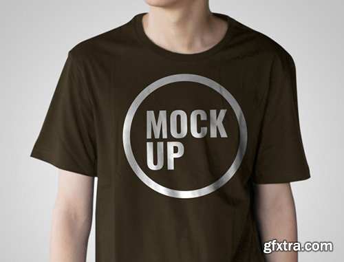 Boy wearing shirt with mockup