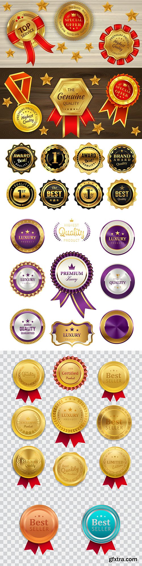 Luxury premium gold badges and labels collection 10xA;