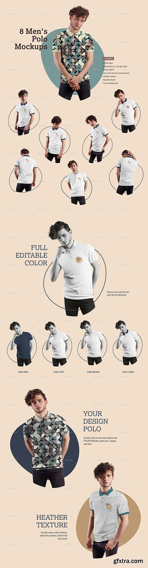 GraphicRiver - 8 Men\'s Polo Mockups 28158123