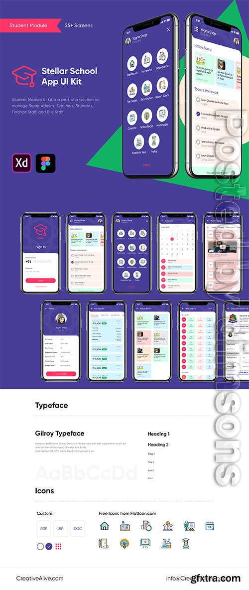 Stellar School App - Student UI Kit Stellar School App - Student UI Kit