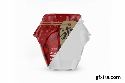 Glass Strawberry Jam Jar with Mockup 5134260
