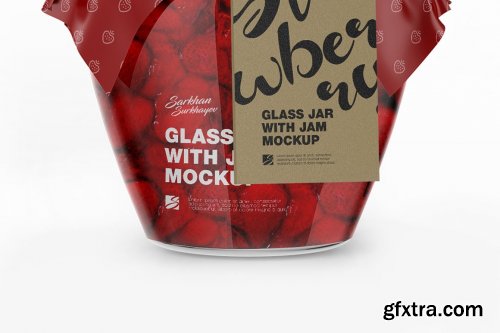 Glass Strawberry Jam Jar with Mockup 5134260