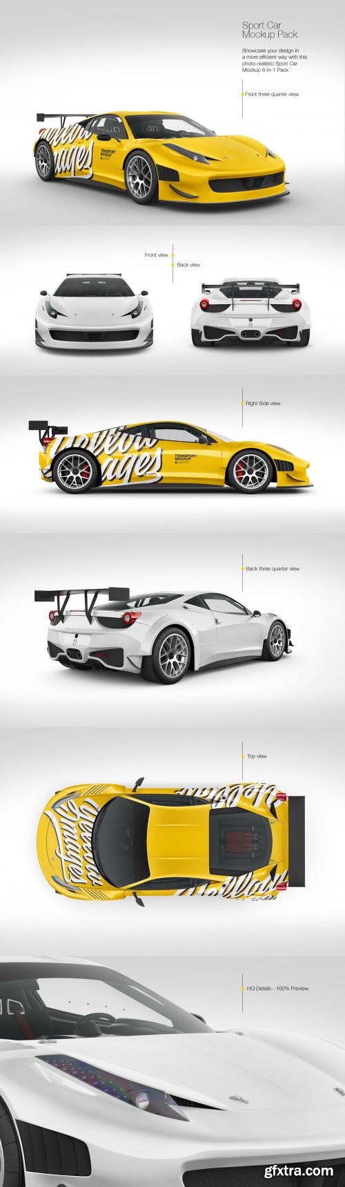 Sport Car Mockup Pack 65319
