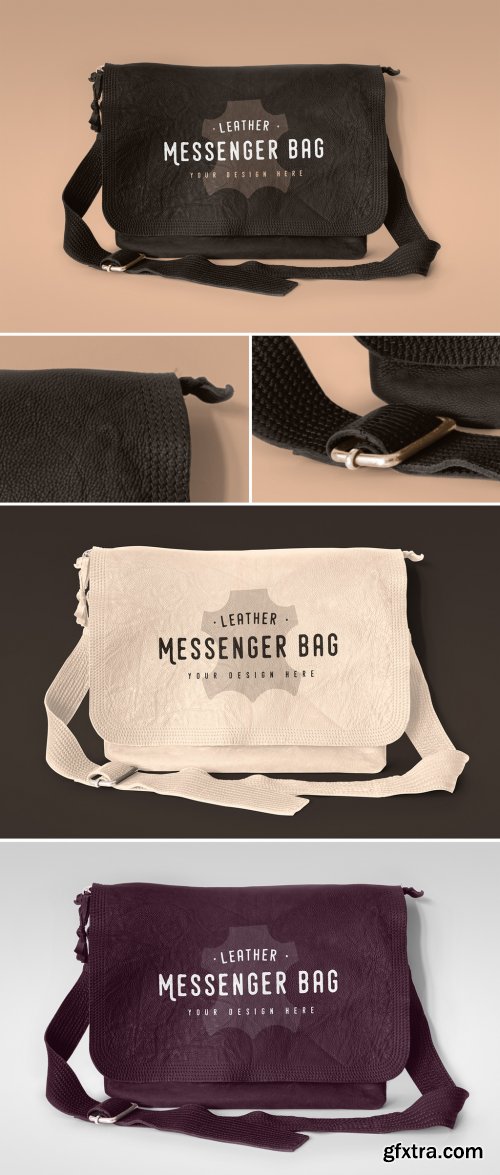 Leather Messenger Bag Mockup 369526354 » GFxtra