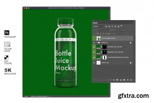 CreativeMarket - Juice Bottle Mockup 4581492