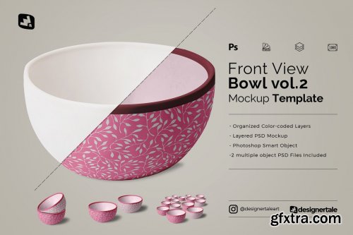CreativeMarket - Front View Bowl Mockup Vol.2 4598581