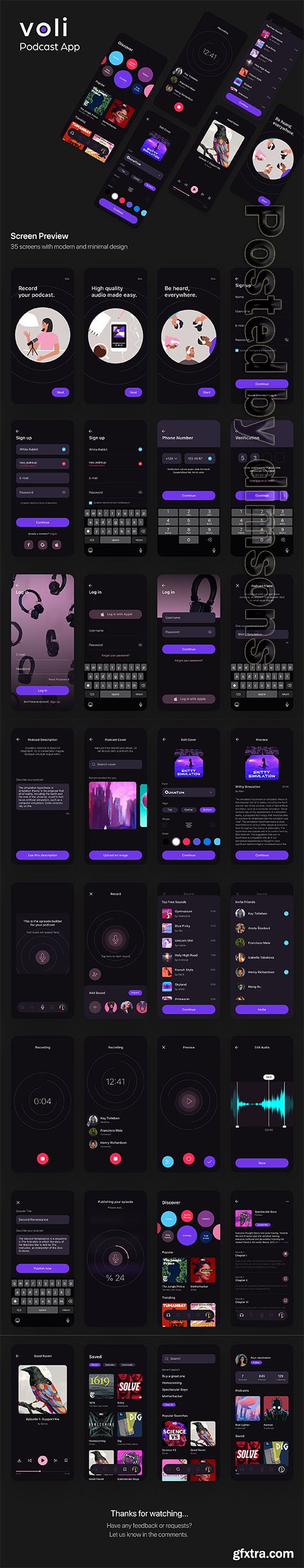 Voli Podcast App UI Kit