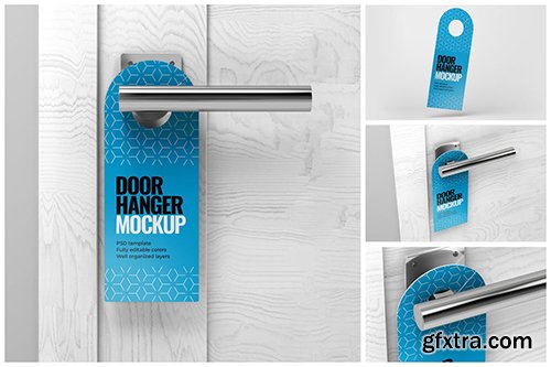 Door Hanger Mockup Set Door Hanger Mockup Set