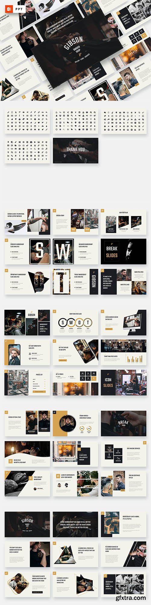 GIBSON - Barbershop & Shaving Powerpoint Template GIBSON - Barbershop & Shaving Powerpoint Template
