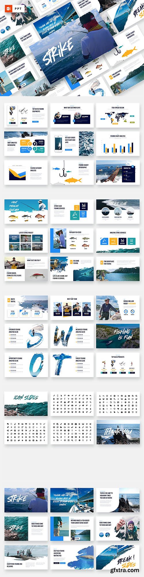 Strike - Fishing Club Powerpoint Template Strike - Fishing Club Powerpoint Template