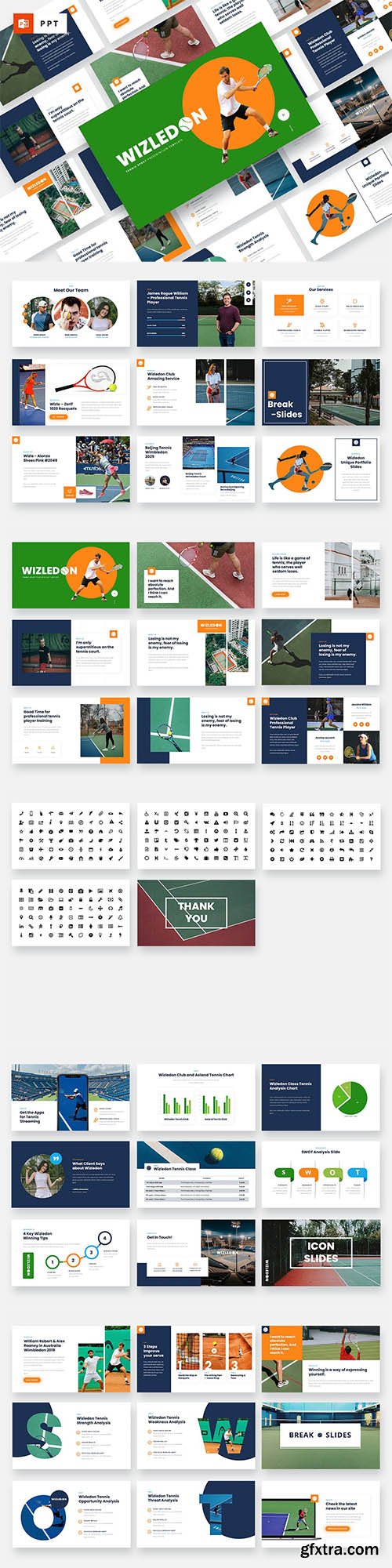 WIZLEDON - Tennis Sport Powerpoint Template