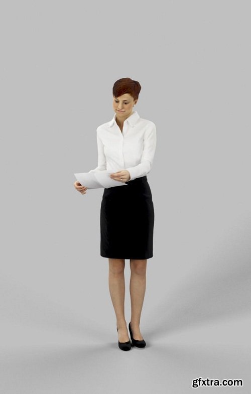 Business Woman Standing 02 3d model