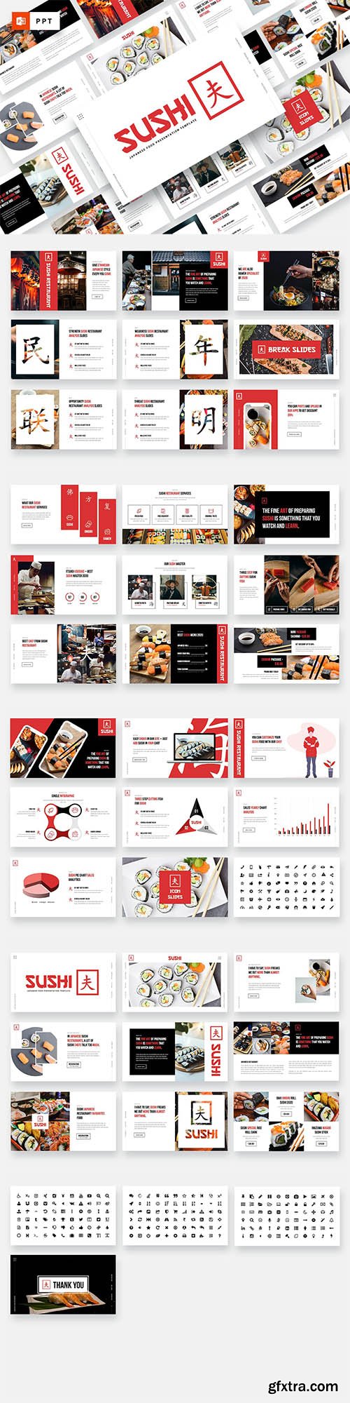 SUSHI - Japanese Food Powerpoint Template SUSHI - Japanese Food Powerpoint Template