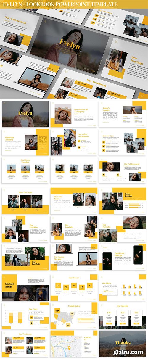 Evelyn - Lookbook Powerpoint Template Evelyn - Lookbook Powerpoint Template