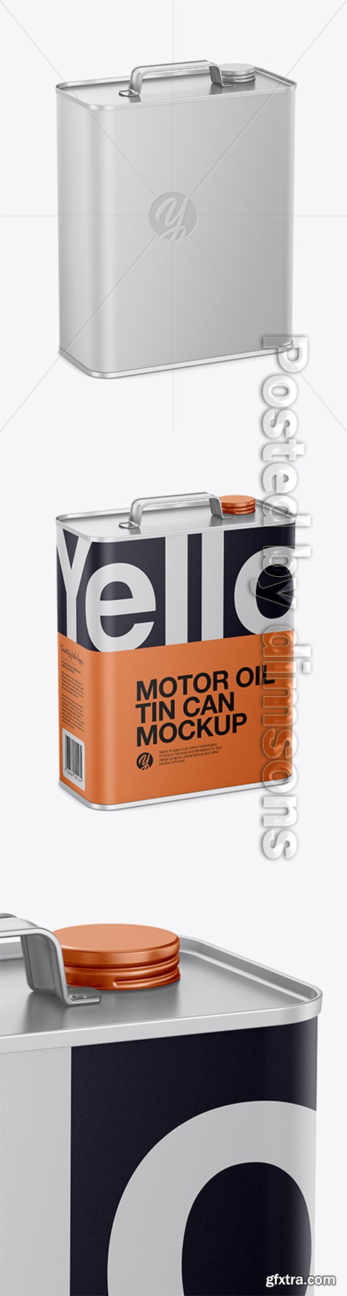 Matte Motor Oil Tin Can Mockup - Half Side View (High-Angle Shot) 28450