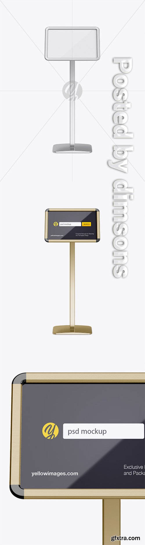 Metallic Frame Poster Stand Mockup - Front View 21149