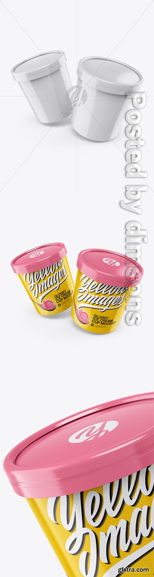 Two Glossy Ice Cream Cups Mockup 34190 Two Glossy Ice Cream Cups Mockup 34190