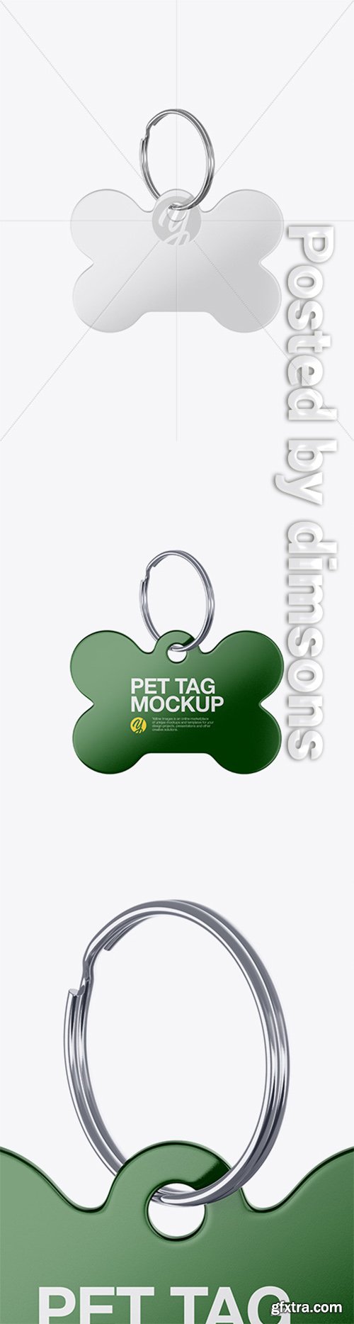 Glossy Pet Tag Mockup - Front View 30365