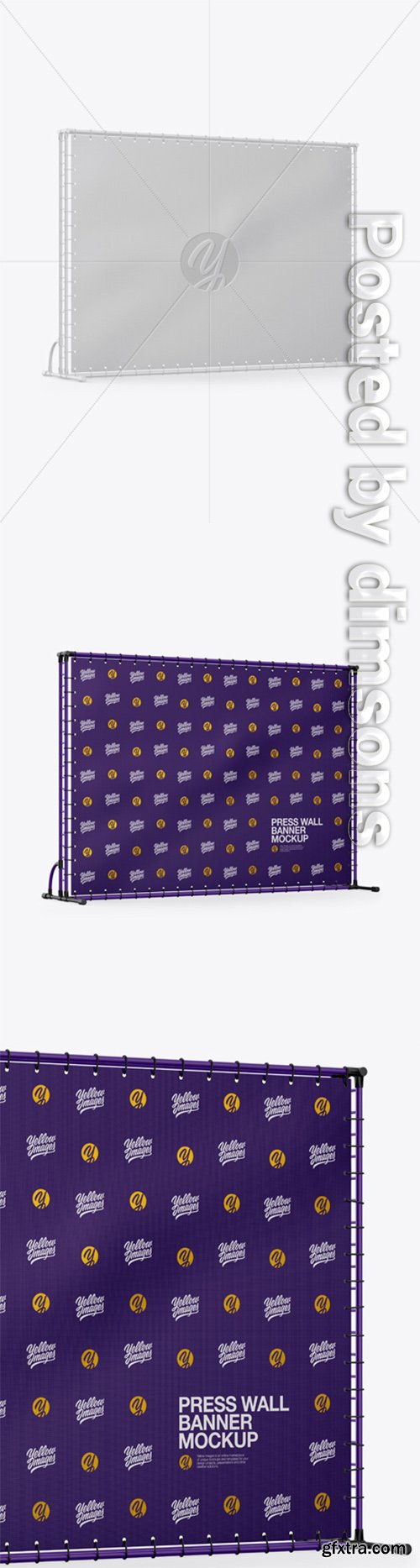 Press Wall Banner with Matte Frame Mockup - Halfside View 32025 Press Wall Banner with Matte Frame Mockup - Halfside View 32025