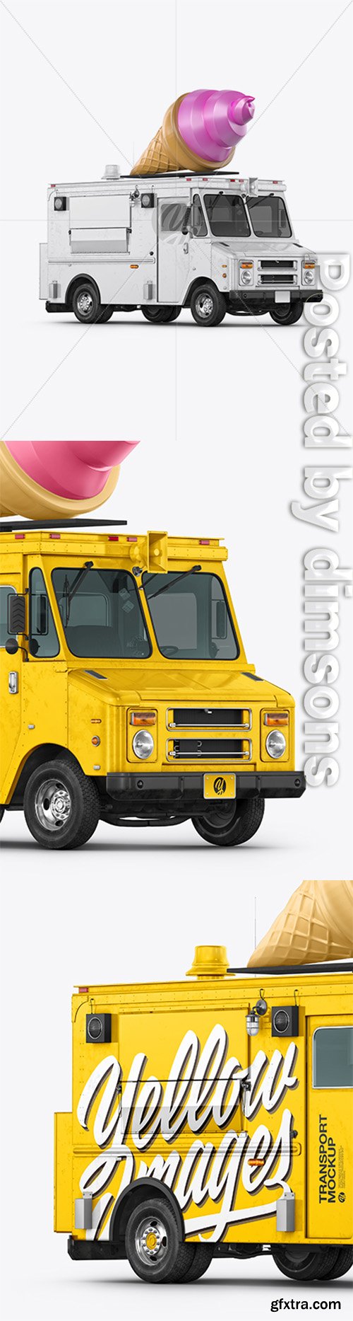Ice Cream Food Truck Mockup - Half Side View 37465 Ice Cream Food Truck Mockup - Half Side View 37465