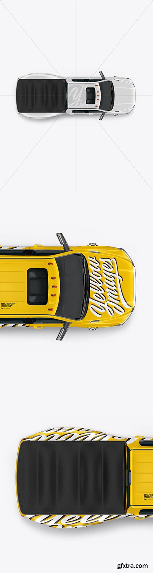 Pickup Truck Mockup - Top View 64157 Pickup Truck Mockup - Top View 64157