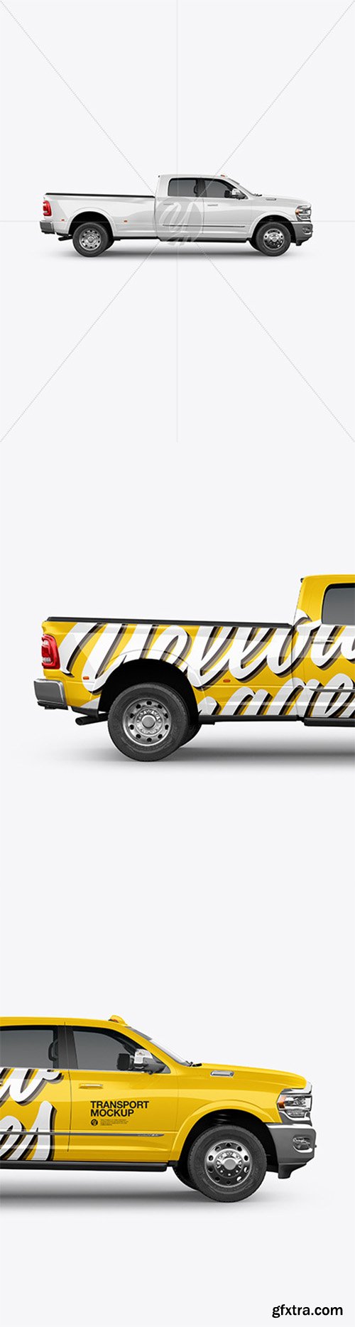 Pickup Truck Mockup - Side View 63852 Pickup Truck Mockup - Side View 63852