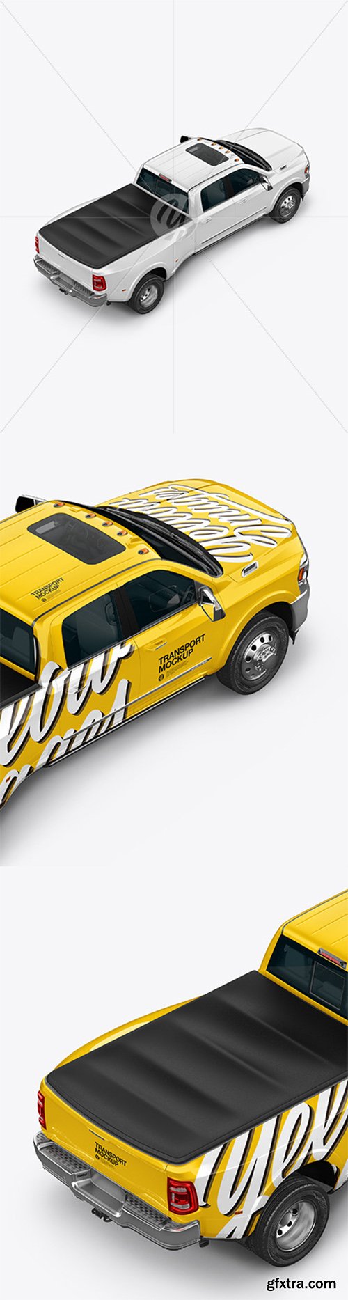 Pickup Truck Mockup - Back Half Side View 64211 Pickup Truck Mockup - Back Half Side View 64211