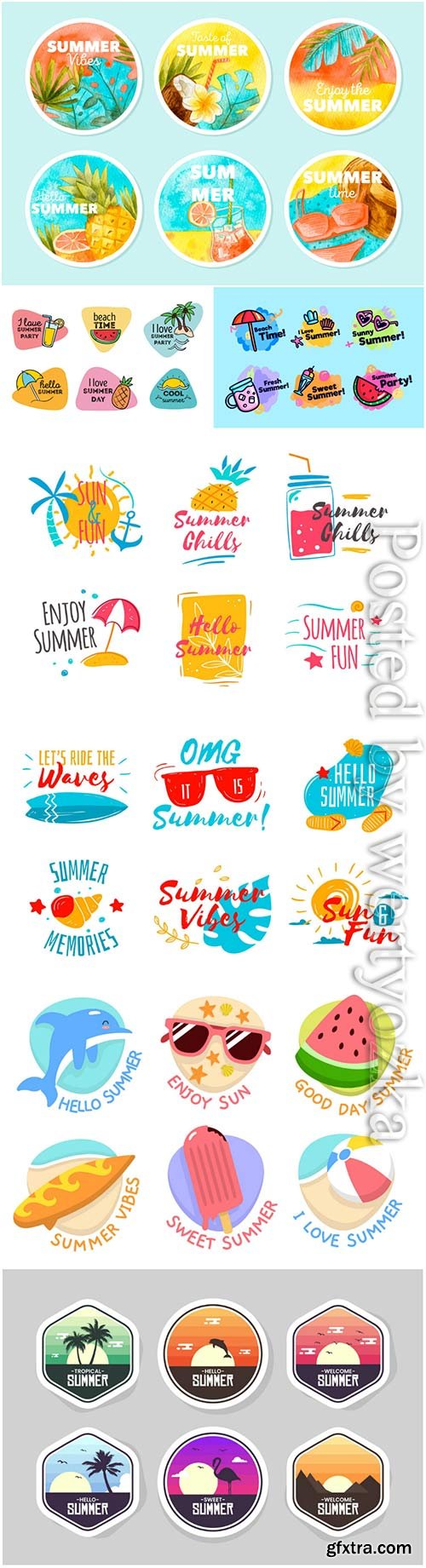 Summer labels vector collection # 11