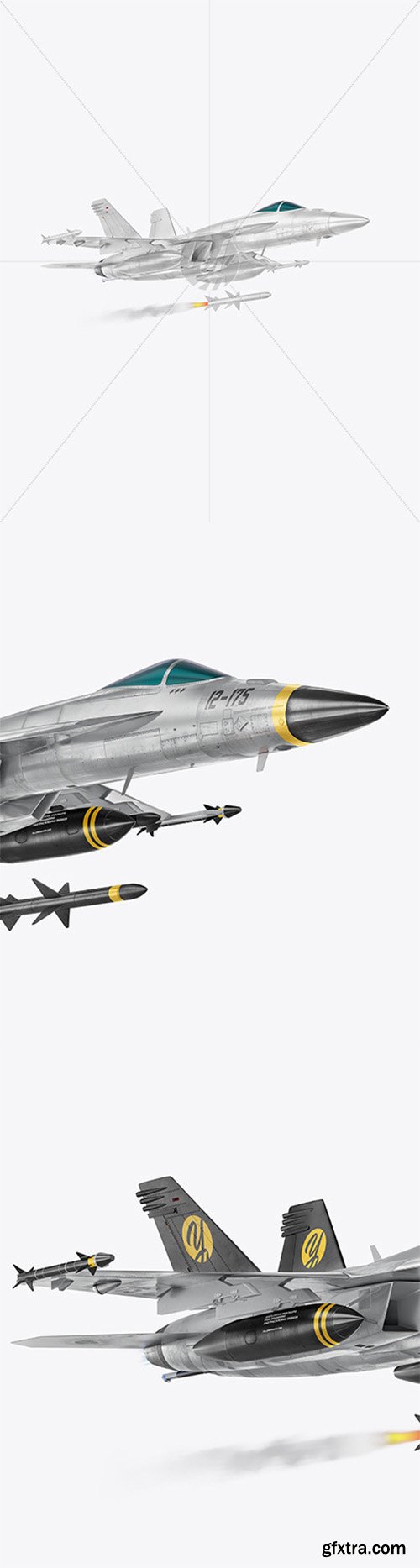 Combat Fighter with Rockets- Half Side View (Hero Shot) 65121