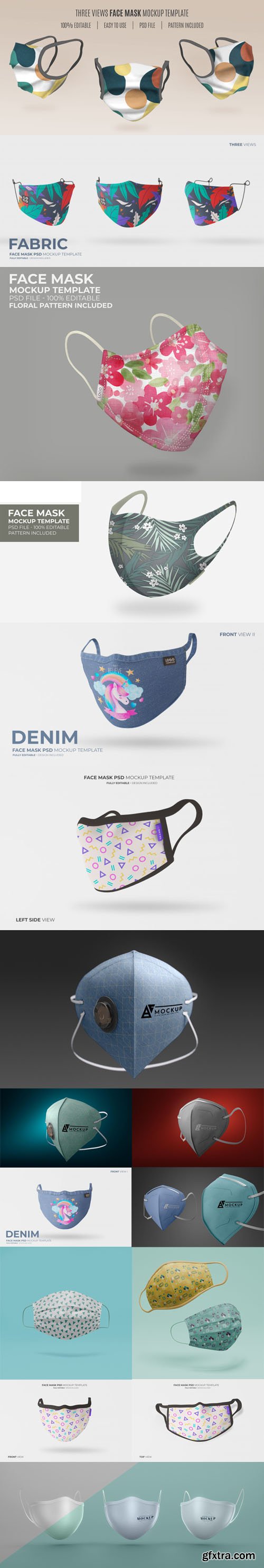 3D Face Mask PSD Mockups Collection 3D Face Mask PSD Mockups Collection