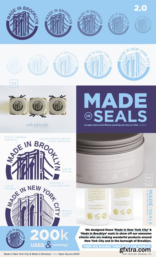 Made in Brooklyn/New York City - Seals Badges in Vector