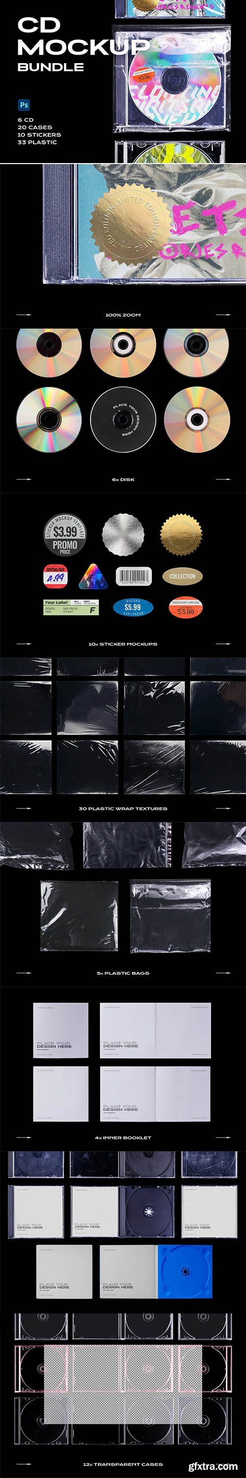 CreativeMarket - CD Case Mockup Template Bundle Disc 5319043