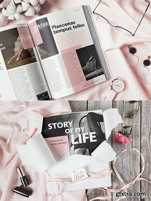 Softcover Book Flat Lay Mockup Softcover Book Flat Lay Mockup