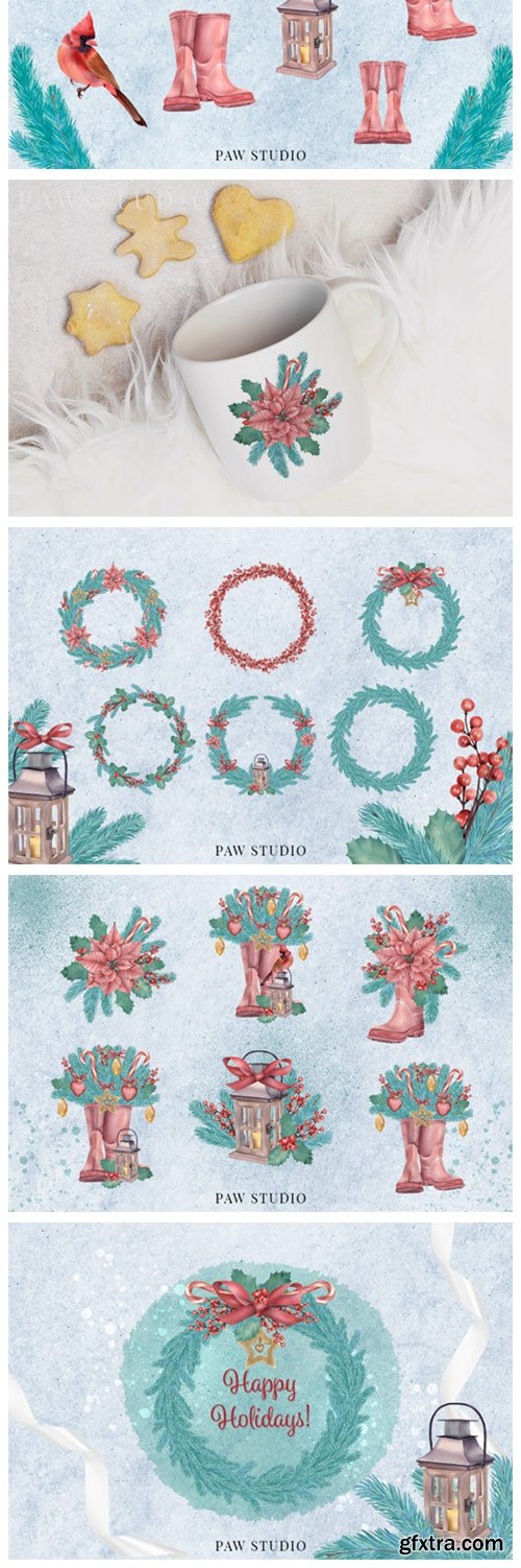 Christmas Clipart Wreath Winter Holiday 5105606