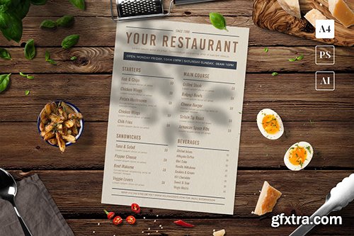 Vintage Food Menu Vintage Food Menu