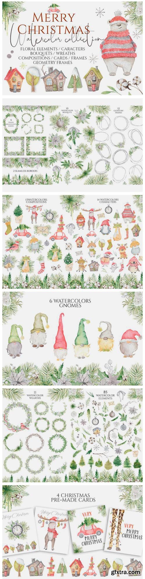 Christmas Watercolor Characters 4869588