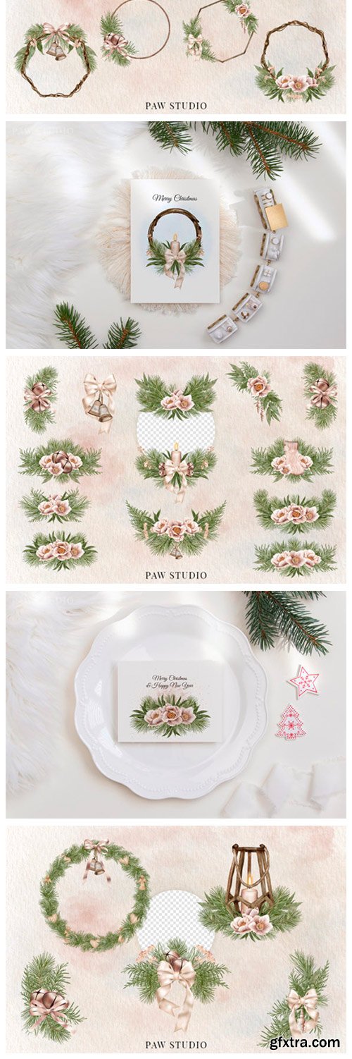 Christmas Border Wreath Winter Bouquet 5550043