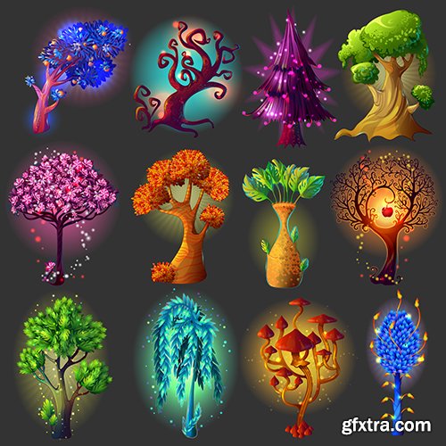 Cartoon Natural Illustrations Set