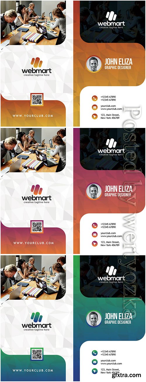 Vertical Creative Business Card Design PSD