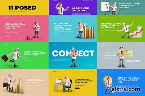 3d Web header Interface