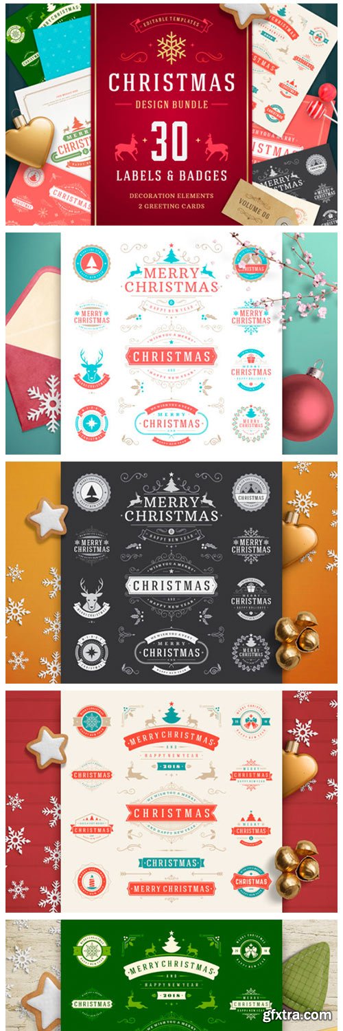 Christmas 30 Labels and Badges 563679