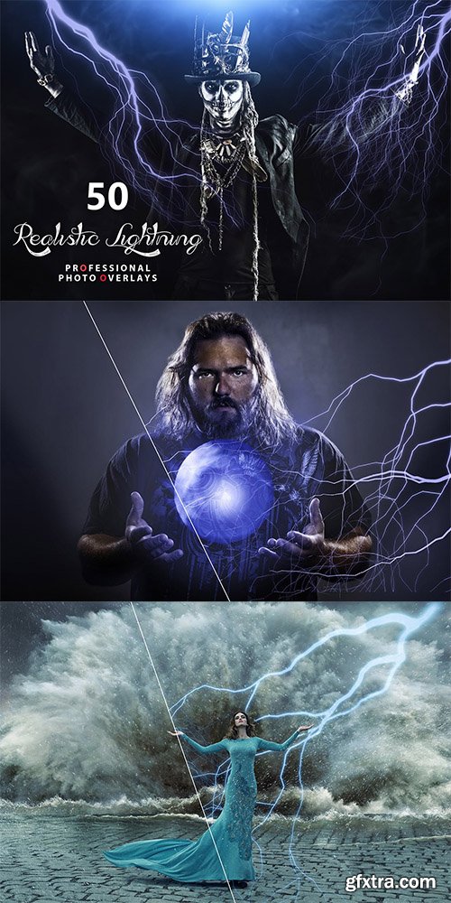 50 Realistic Lightning Overlays