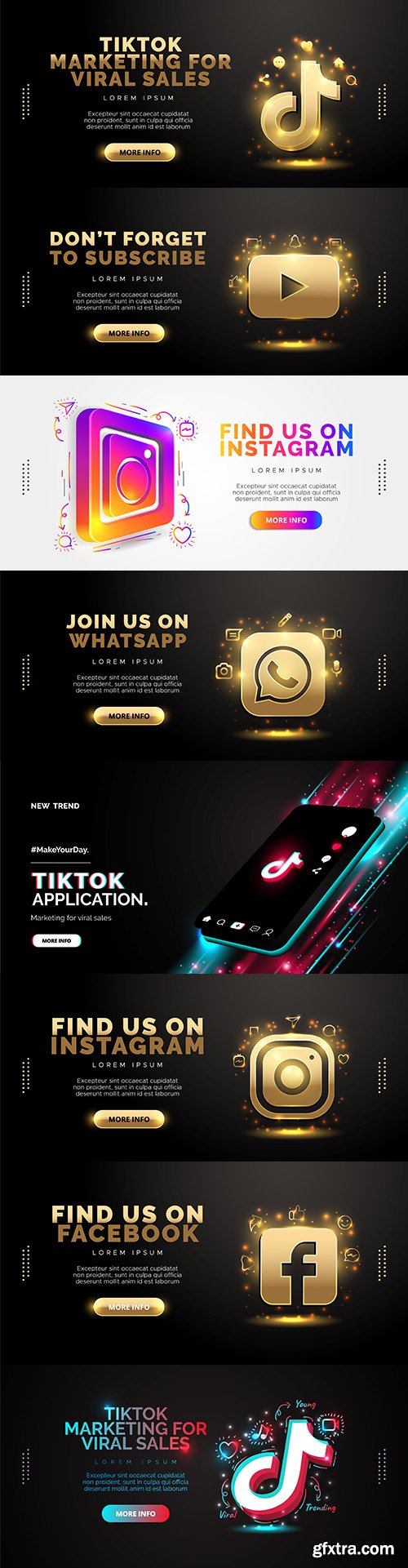 Logo social network in gold design on black background
