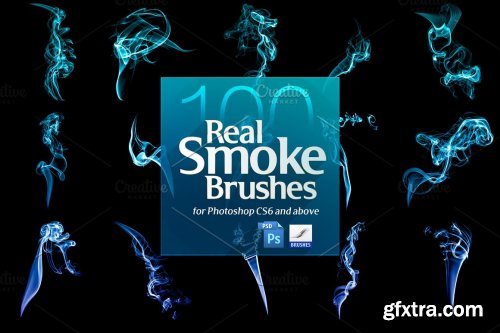 CreativeMarket - 100 Real Smoke Brushes for Photoshop 4904310
