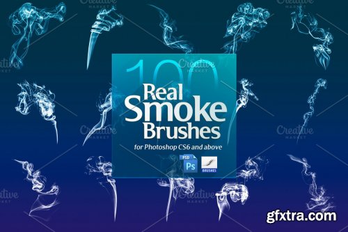 CreativeMarket - 100 Real Smoke Brushes for Photoshop 4904310