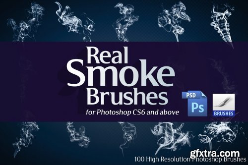 CreativeMarket - 100 Real Smoke Brushes for Photoshop 4904310