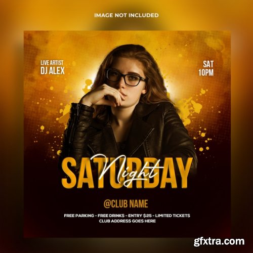 Dj night party web banner and social media post template