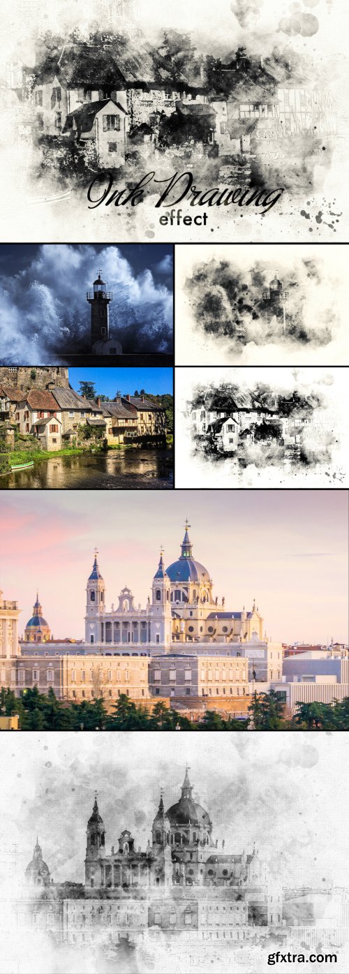 Ink Painting Photo Effect 377177269