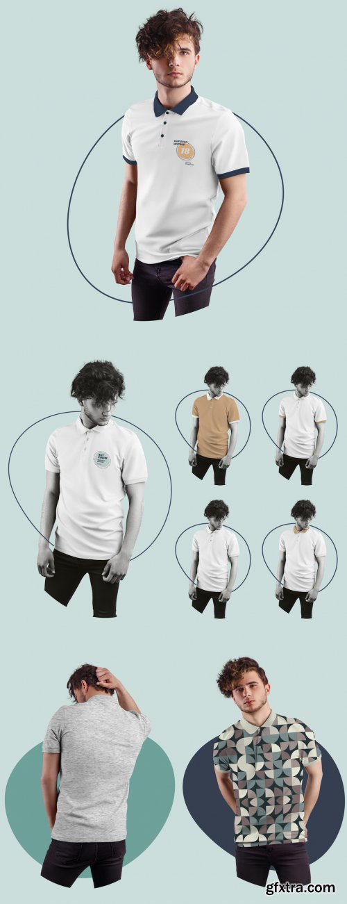 4 Classic Men's Polo Mockups 377369963