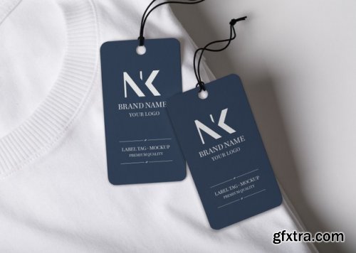 Logo mockup label tag debossed on fabric texture